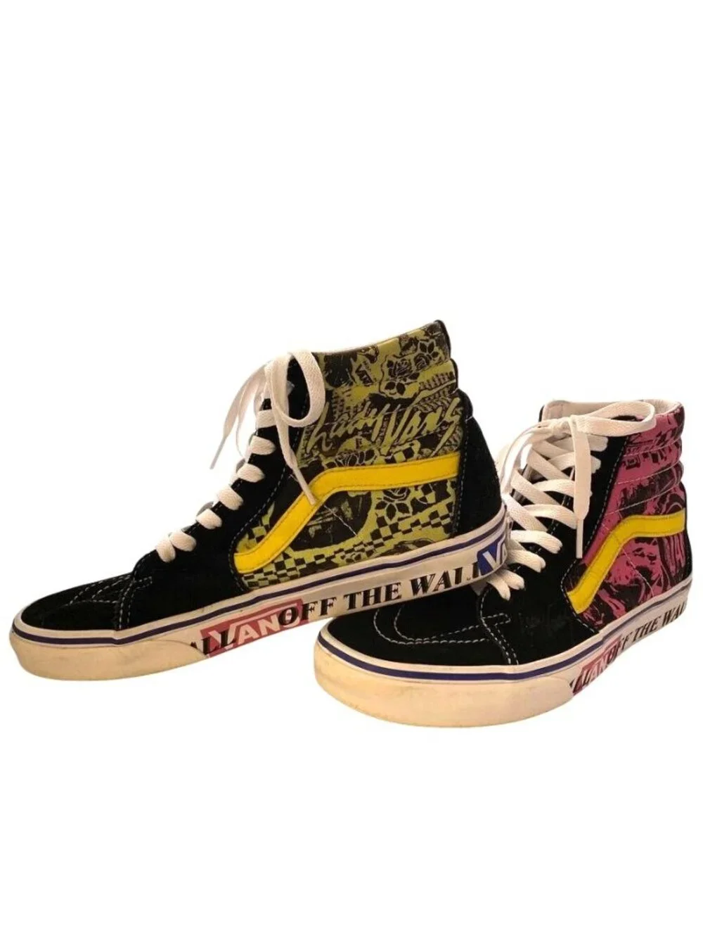 Vans Sk8-Hi Lady Azalea Pink/Yellow/Black High-Top Sneakers Mens 7.5/Womens 9